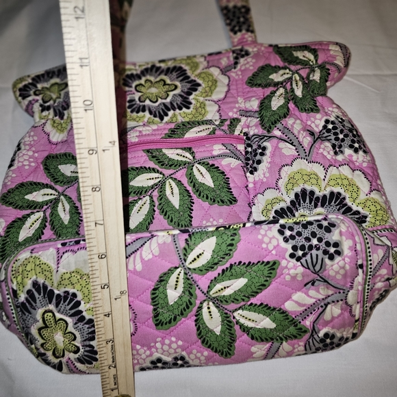 Vera Bradley Priscilla Pink Purse Shoulder Tote Bag Handbag Floral Pics Of Flaw - Picture 9 of 16
